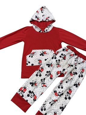 Mickey Mouse Red Jogger Hoodie 2pc Set Boutique Boy Toddler Size 3T